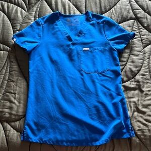 Catarina One-Pocket Scrub Top™ by Figs in Royal Blue